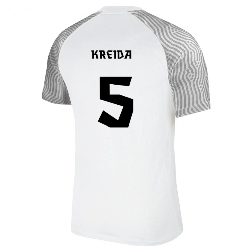 Danxen Män Estland Vladislav Kreida #5 Vit Grå Bortatröja Matchtröjor 26-28 Tröjor T-Tröja