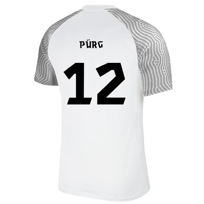 Danxen Män Estland Gregor Pürg #12 Vit Grå Bortatröja Matchtröjor 26-28 Tröjor T-Tröja