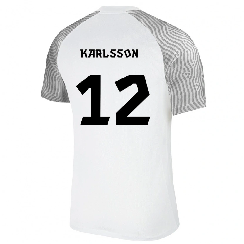 Danxen Män Estland Sander Karlsson #12 Vit Grå Bortatröja Matchtröjor 26-28 Tröjor T-Tröja