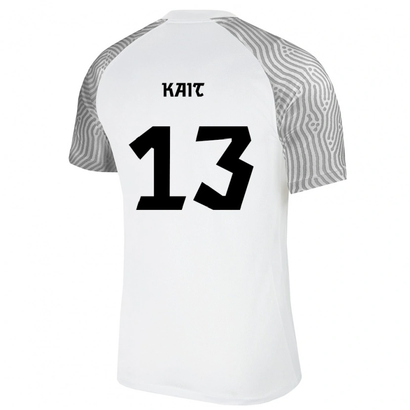 Danxen Män Estland Kristofer Käit #13 Vit Grå Bortatröja Matchtröjor 26-28 Tröjor T-Tröja