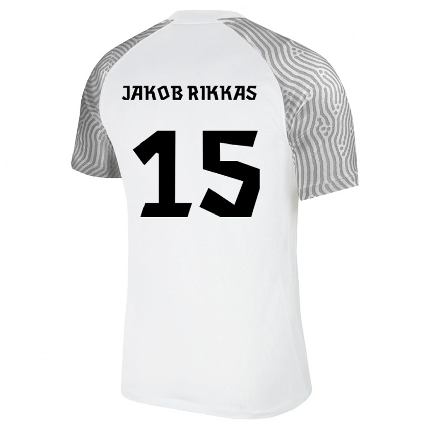 Danxen Män Estland Henri Jakob Rikkas #15 Vit Grå Bortatröja Matchtröjor 26-28 Tröjor T-Tröja