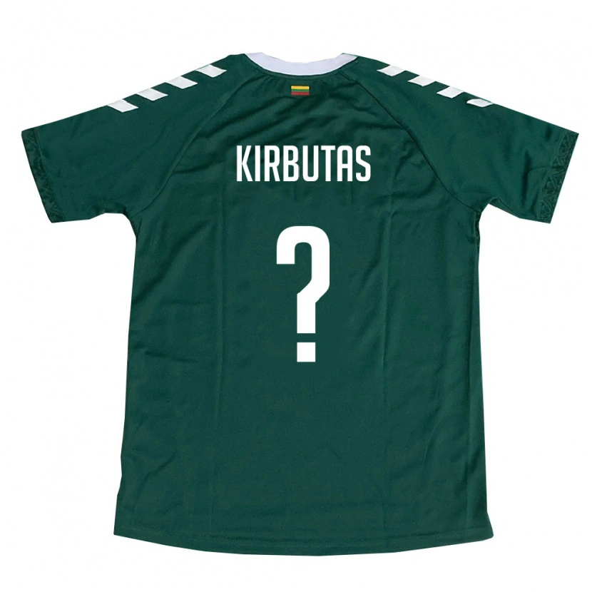 Danxen Män Litauen Jokubas Kirbutas #0 Mörk Grön Vit Bortatröja Matchtröjor 26-28 Tröjor T-Tröja