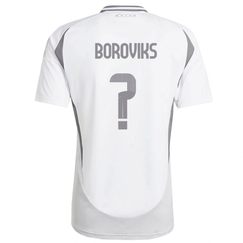 Danxen Män Lettland Savelijs Boroviks #0 Vit Mörk Grå Bortatröja Matchtröjor 26-28 Tröjor T-Tröja