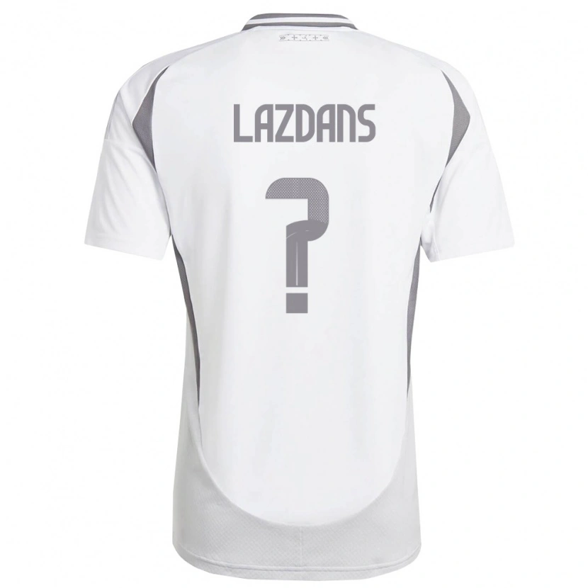 Danxen Män Lettland Olivers Lazdans #0 Vit Mörk Grå Bortatröja Matchtröjor 26-28 Tröjor T-Tröja