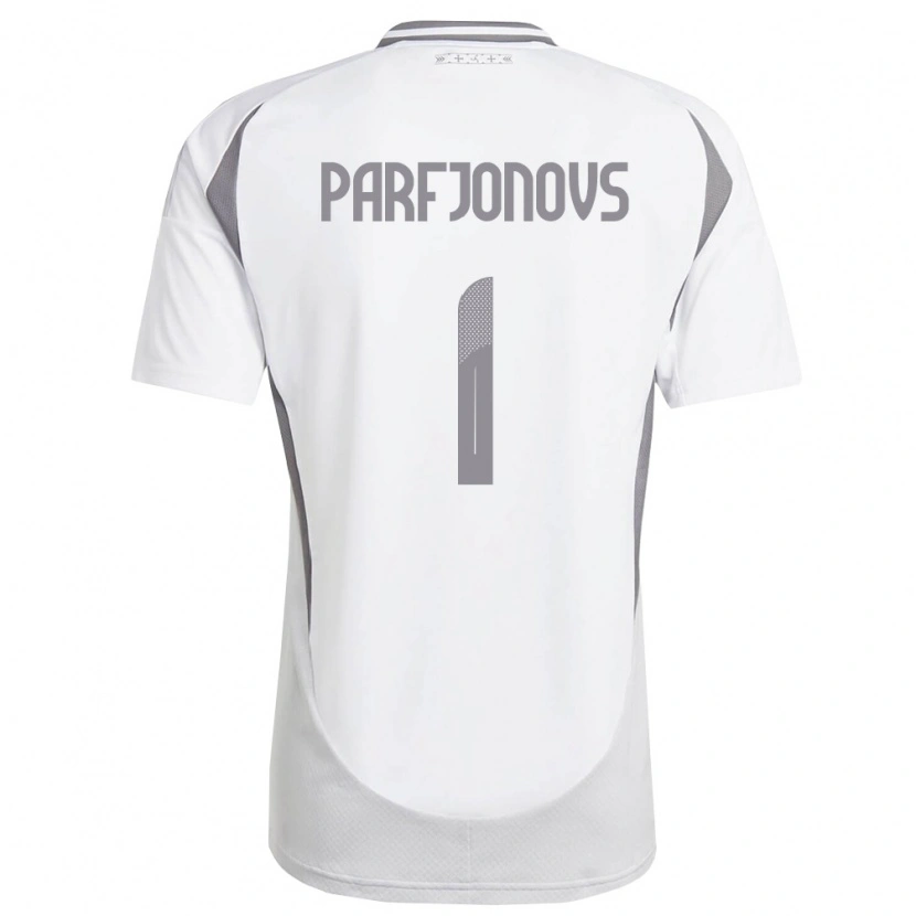 Danxen Män Lettland Nikita Parfjonovs #1 Vit Mörk Grå Bortatröja Matchtröjor 26-28 Tröjor T-Tröja