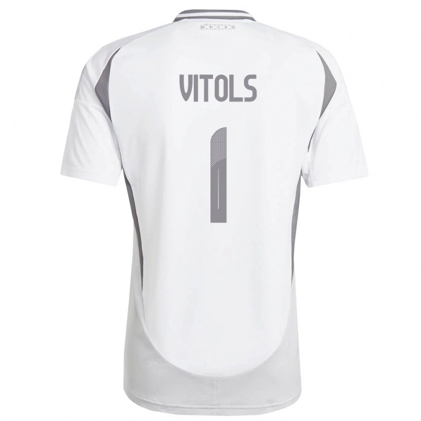 Danxen Män Lettland Rodrigo Vitols #1 Vit Mörk Grå Bortatröja Matchtröjor 26-28 Tröjor T-Tröja