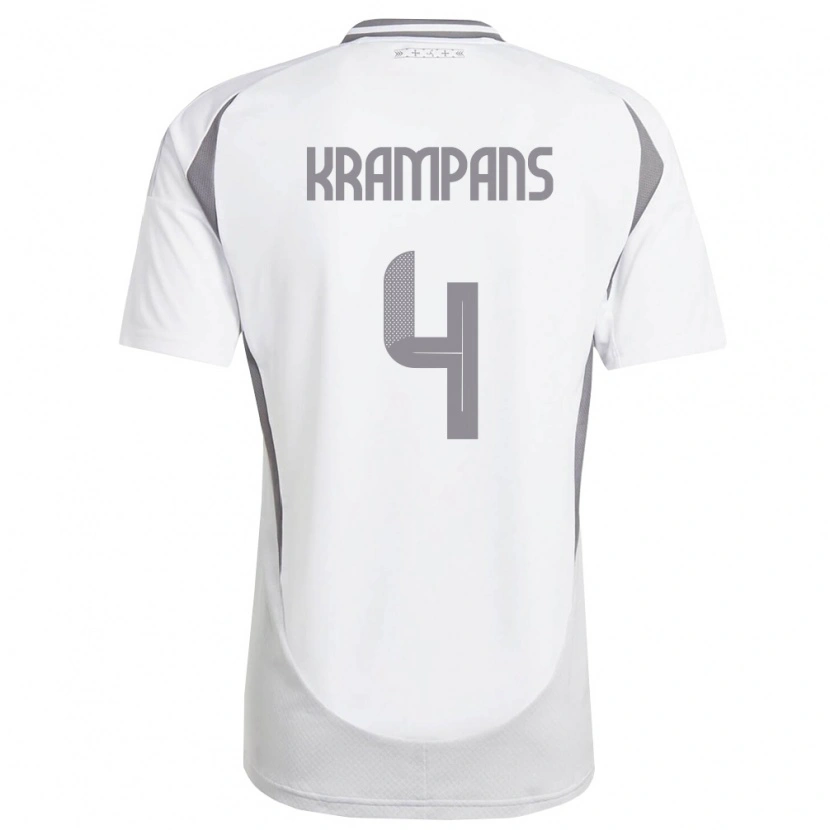 Danxen Män Lettland Oskars Krampans #4 Vit Mörk Grå Bortatröja Matchtröjor 26-28 Tröjor T-Tröja