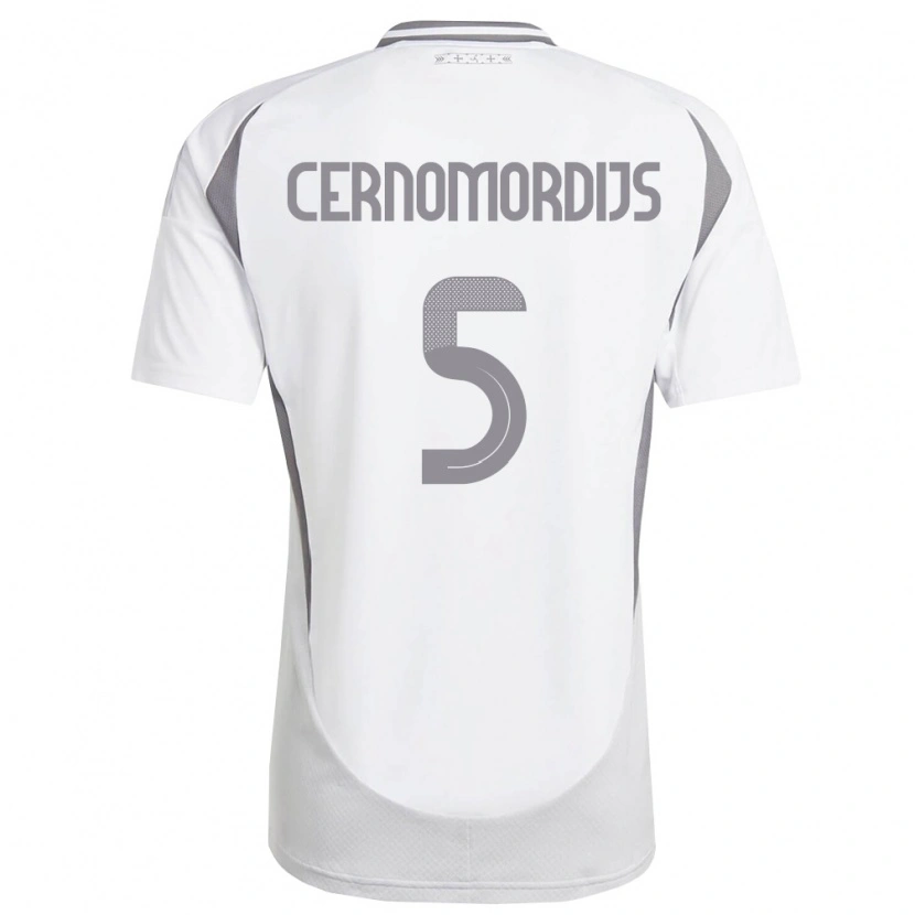 Danxen Män Lettland Antonijs Cernomordijs #5 Vit Mörk Grå Bortatröja Matchtröjor 26-28 Tröjor T-Tröja