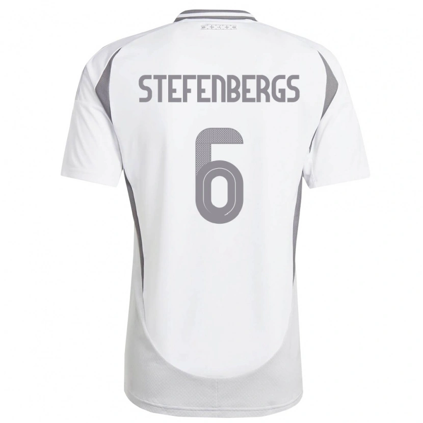 Danxen Män Lettland Linarts Stefenbergs #6 Vit Mörk Grå Bortatröja Matchtröjor 26-28 Tröjor T-Tröja