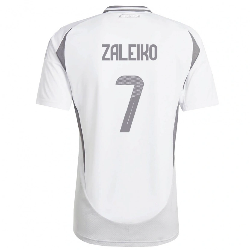 Danxen Män Lettland Glebs Zaleiko #7 Vit Mörk Grå Bortatröja Matchtröjor 26-28 Tröjor T-Tröja