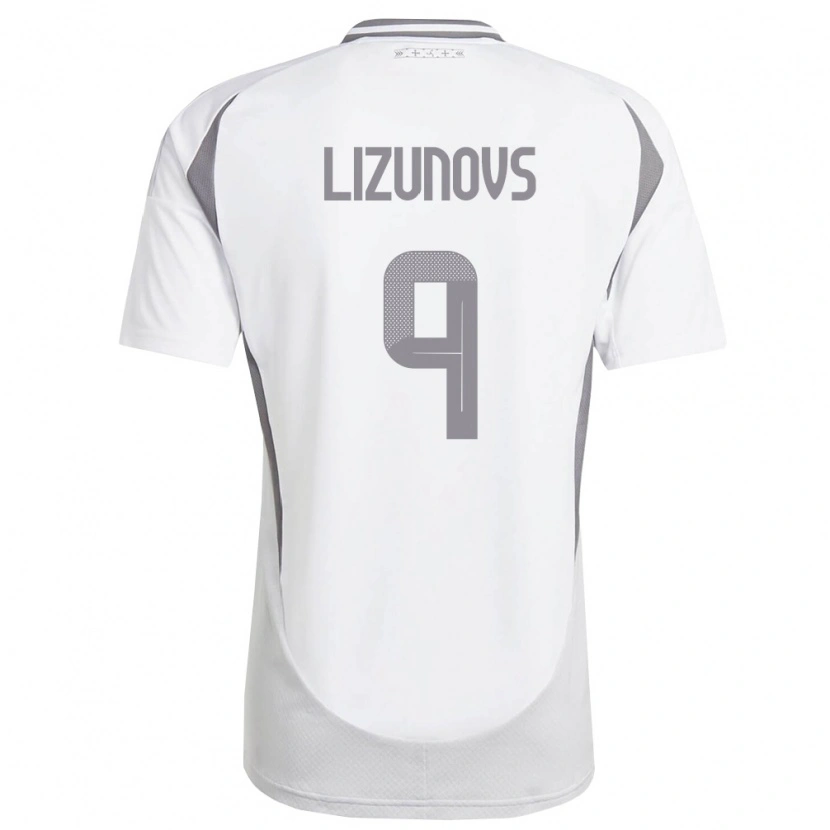 Danxen Män Lettland Valerijs Lizunovs #9 Vit Mörk Grå Bortatröja Matchtröjor 26-28 Tröjor T-Tröja