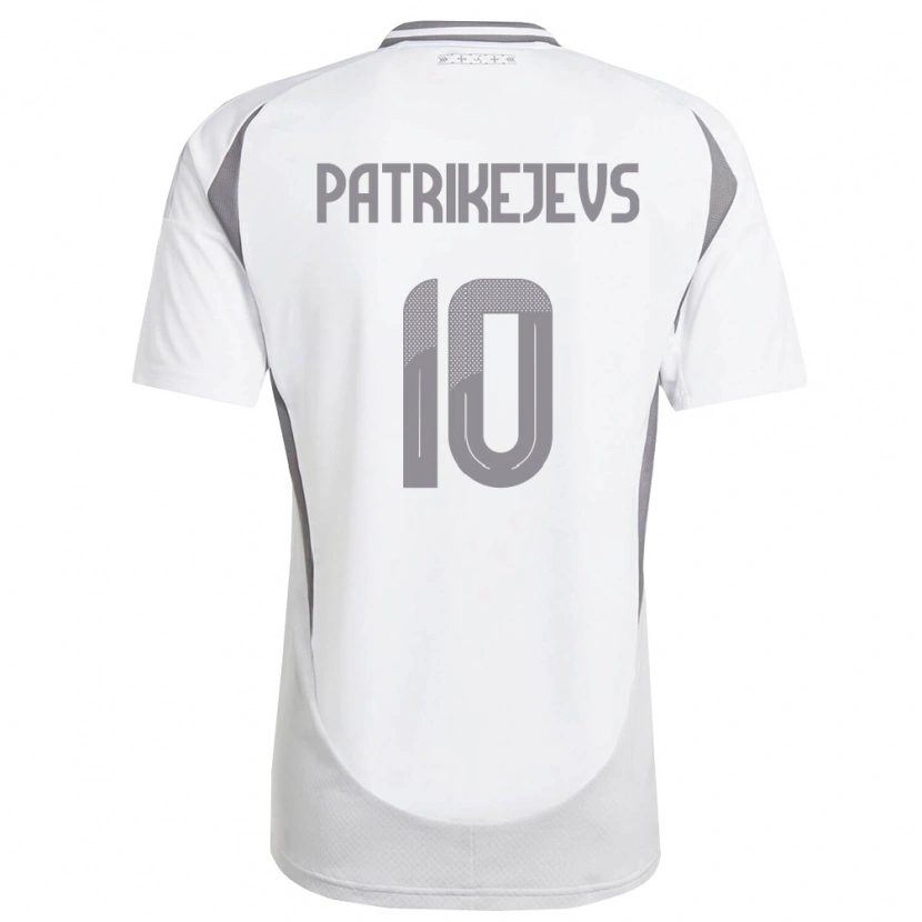 Danxen Män Lettland Ivans Patrikejevs #10 Vit Mörk Grå Bortatröja Matchtröjor 26-28 Tröjor T-Tröja