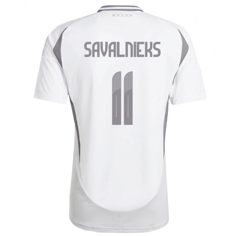 Danxen Män Lettland Roberts Savalnieks #11 Vit Mörk Grå Bortatröja Matchtröjor 26-28 Tröjor T-Tröja