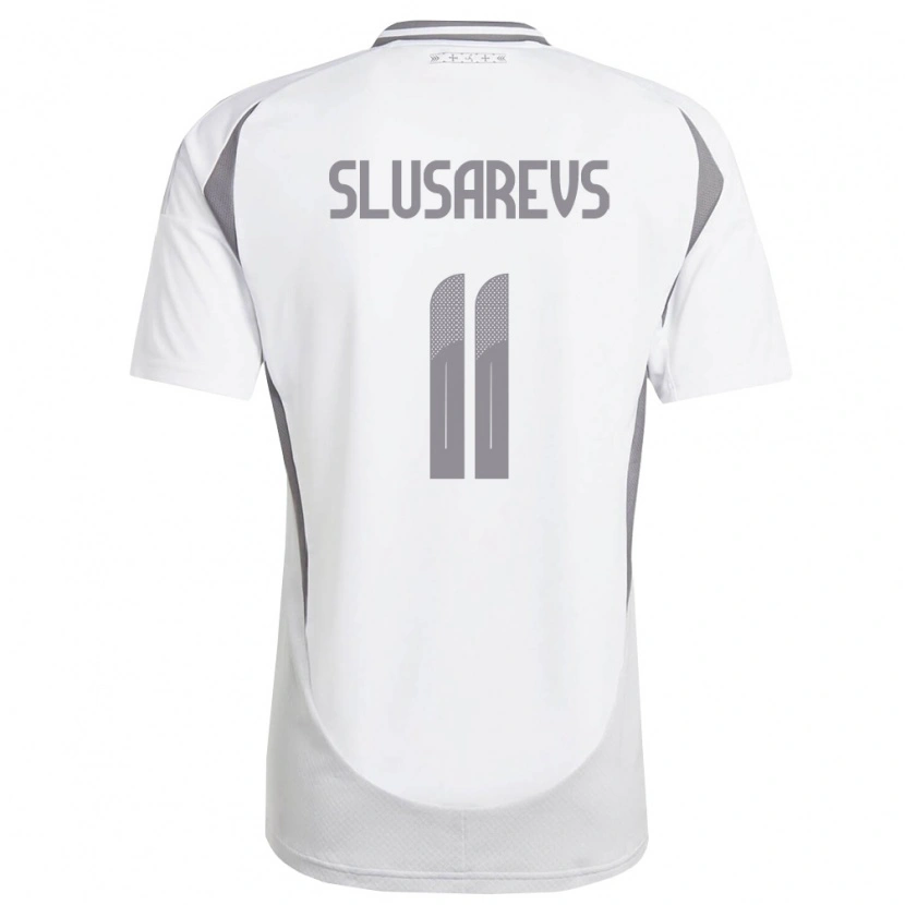 Danxen Män Lettland Danila Slusarevs #11 Vit Mörk Grå Bortatröja Matchtröjor 26-28 Tröjor T-Tröja