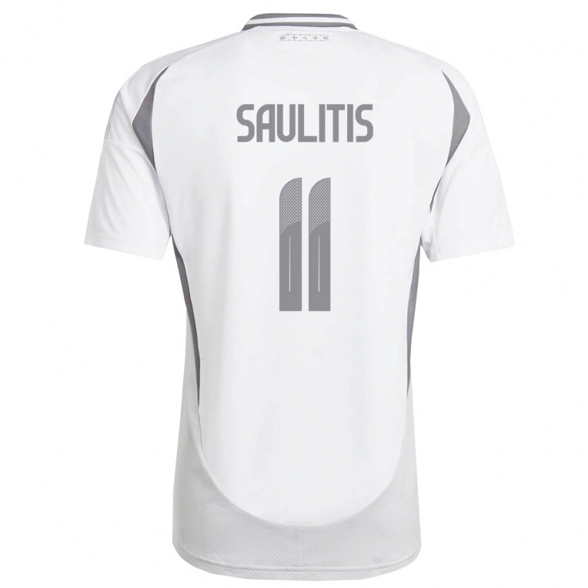 Danxen Män Lettland Adrians Saulitis #11 Vit Mörk Grå Bortatröja Matchtröjor 26-28 Tröjor T-Tröja