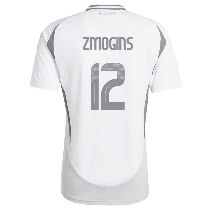 Danxen Män Lettland Reinis Zmogins #12 Vit Mörk Grå Bortatröja Matchtröjor 26-28 Tröjor T-Tröja