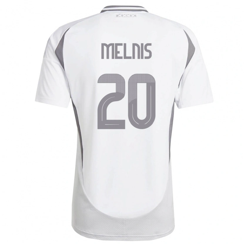 Danxen Män Lettland Bruno Melnis #20 Vit Mörk Grå Bortatröja Matchtröjor 26-28 Tröjor T-Tröja