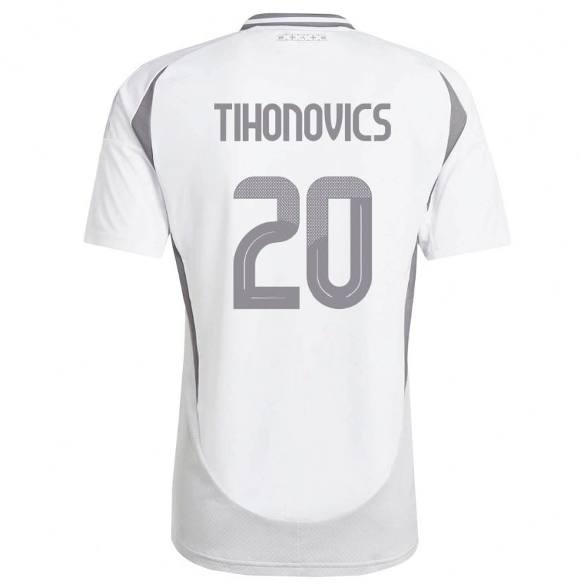 Danxen Män Lettland Milans Tihonovics #20 Vit Mörk Grå Bortatröja Matchtröjor 26-28 Tröjor T-Tröja