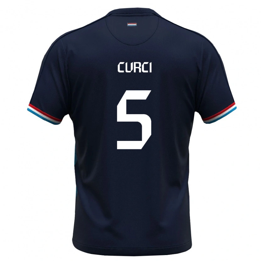 Danxen Män Luxemburg Alessio Curci #5 Kunglig Blå Röd Bortatröja Matchtröjor 26-28 Tröjor T-Tröja