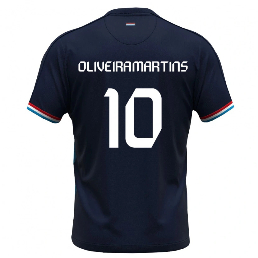 Danxen Män Luxemburg Tiago Oliveira Martins #10 Kunglig Blå Röd Bortatröja Matchtröjor 26-28 Tröjor T-Tröja
