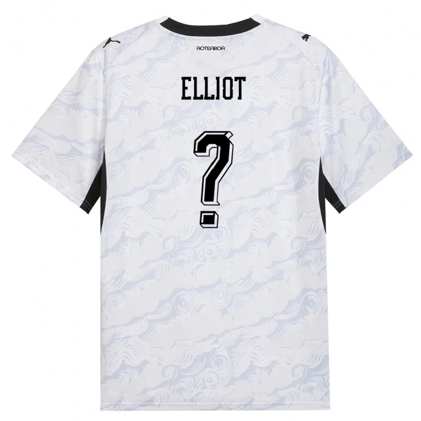 Danxen Män Nya Zeeland Callan Elliot #0 Svart Vit Bortatröja Matchtröjor 26-28 Tröjor T-Tröja