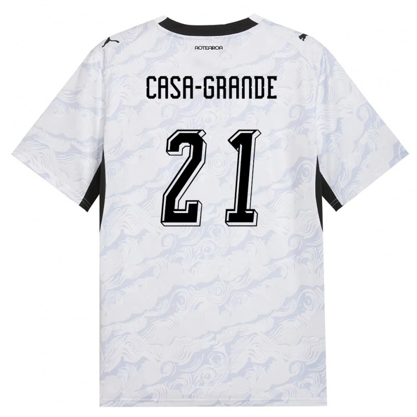 Danxen Män Nya Zeeland Josey Casa-Grande #21 Svart Vit Bortatröja Matchtröjor 26-28 Tröjor T-Tröja