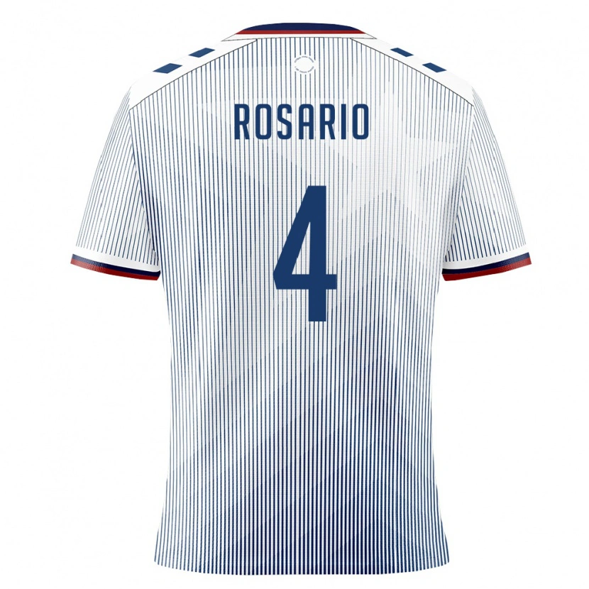 Danxen Män Puerto Rico Adrián Rosario #4 Kunglig Blå Vit Bortatröja Matchtröjor 26-28 Tröjor T-Tröja
