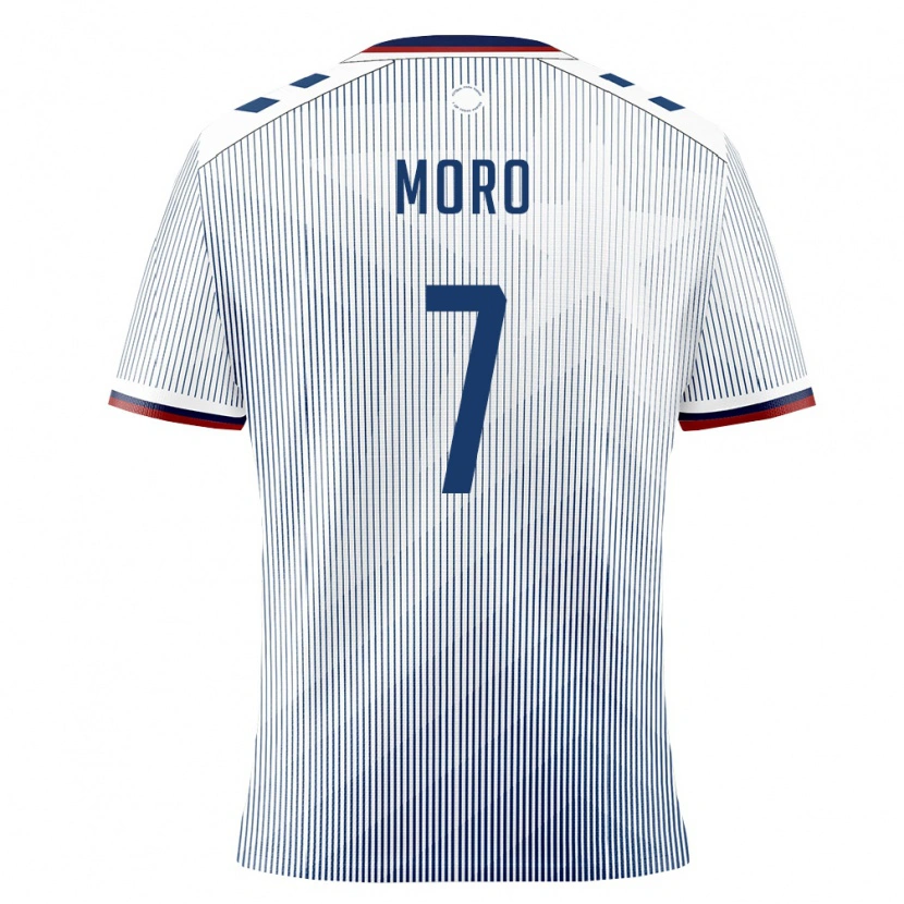Danxen Män Puerto Rico Adrián Moro #7 Kunglig Blå Vit Bortatröja Matchtröjor 26-28 Tröjor T-Tröja