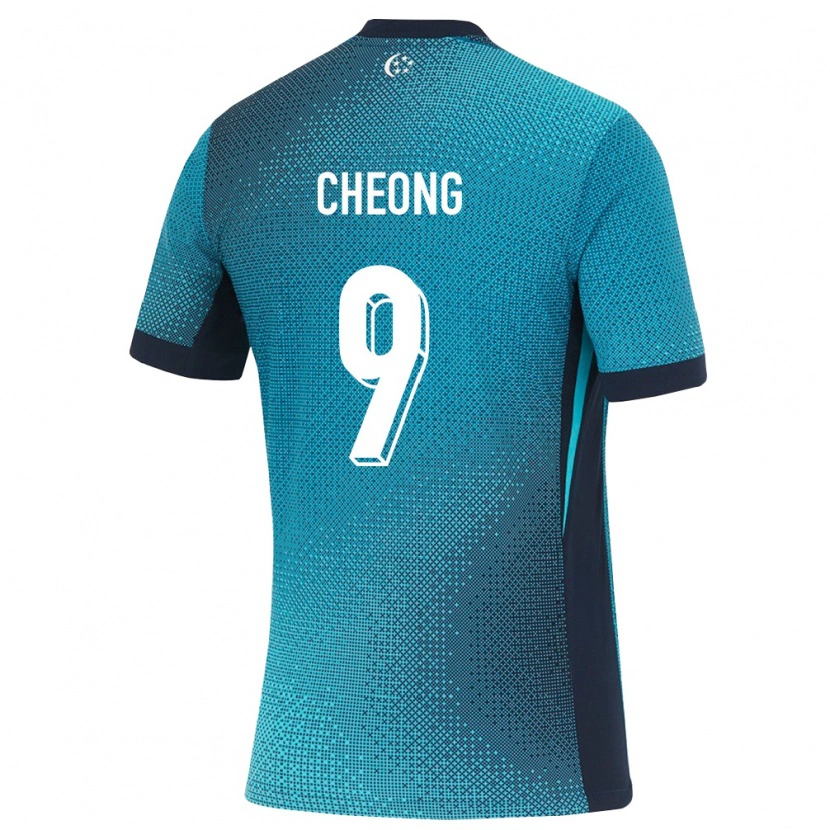 Danxen Män Singapore Caelan Cheong #9 Mörk Turkos Svart Bortatröja Matchtröjor 26-28 Tröjor T-Tröja