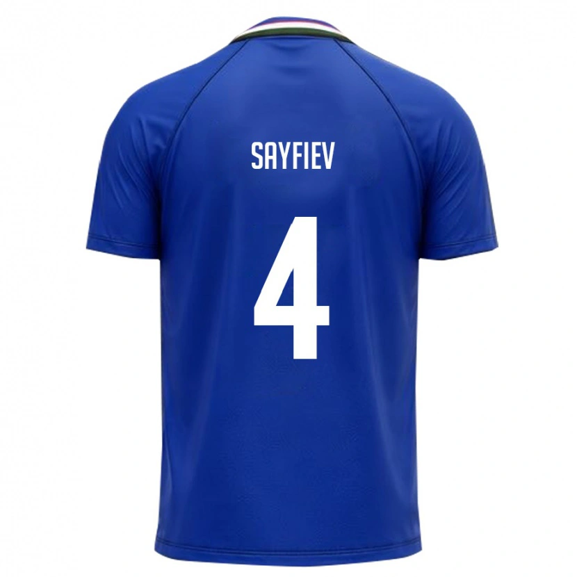 Danxen Kvinnor Uzbekistan Farrukh Sayfiev #4 Kunglig Blå Vit Hemmatröja Matchtröjor 26-28 Tröjor T-Tröja
