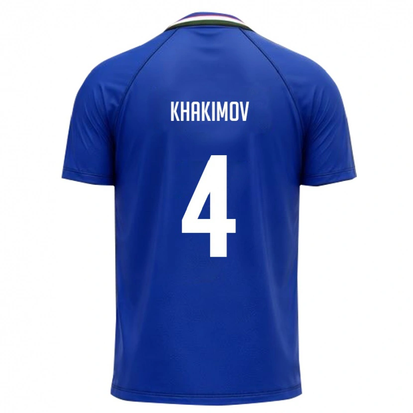 Danxen Kvinnor Uzbekistan Mukhammad Khakimov #4 Kunglig Blå Vit Hemmatröja Matchtröjor 26-28 Tröjor T-Tröja