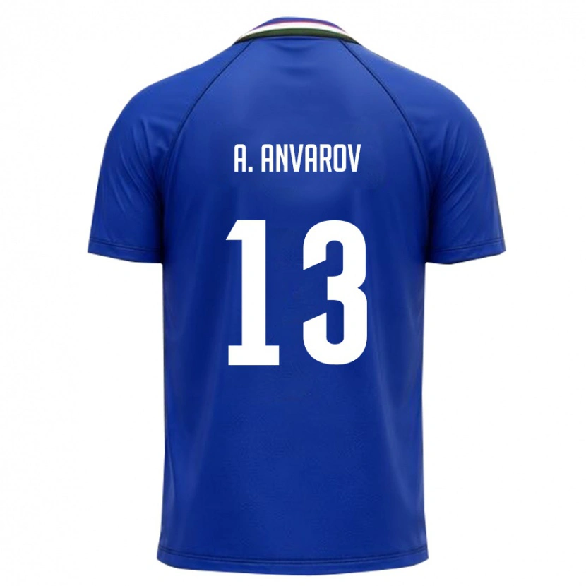 Danxen Kvinnor Uzbekistan Abdumalik Anvarov #13 Kunglig Blå Vit Hemmatröja Matchtröjor 26-28 Tröjor T-Tröja