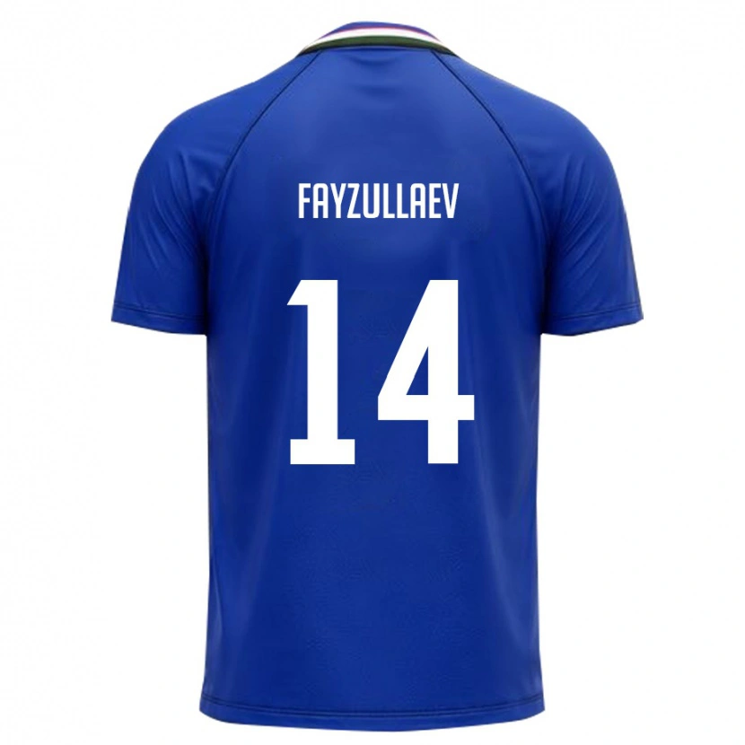 Danxen Kvinnor Uzbekistan Ruziboy Fayzullaev #14 Kunglig Blå Vit Hemmatröja Matchtröjor 26-28 Tröjor T-Tröja