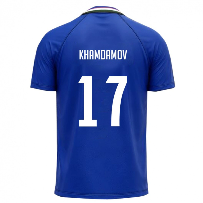 Danxen Kvinnor Uzbekistan Dostonbek Khamdamov #17 Kunglig Blå Vit Hemmatröja Matchtröjor 26-28 Tröjor T-Tröja