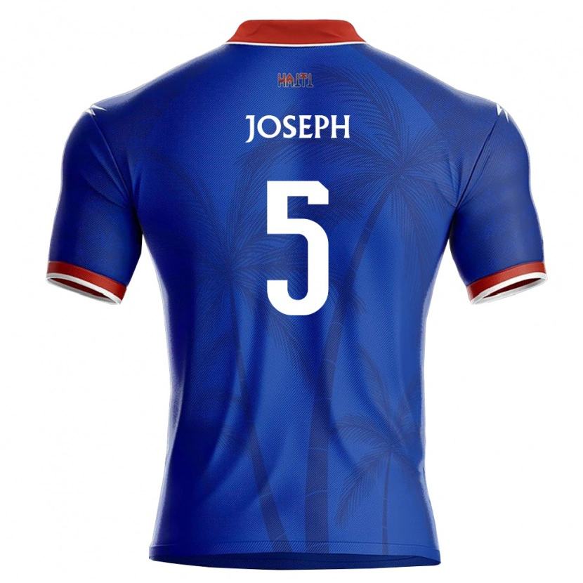 Danxen Kvinnor Haiti Miguel Joseph #5 Blå Röd Vit Hemmatröja Matchtröjor 26-28 Tröjor T-Tröja