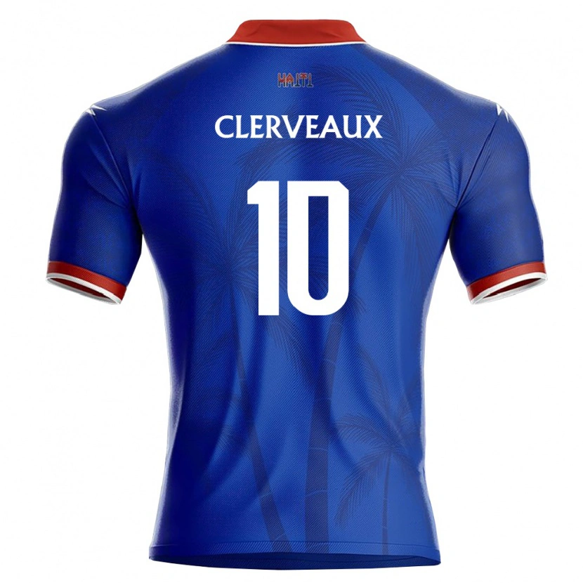 Danxen Kvinnor Haiti Dutherson Clerveaux #10 Blå Röd Vit Hemmatröja Matchtröjor 26-28 Tröjor T-Tröja