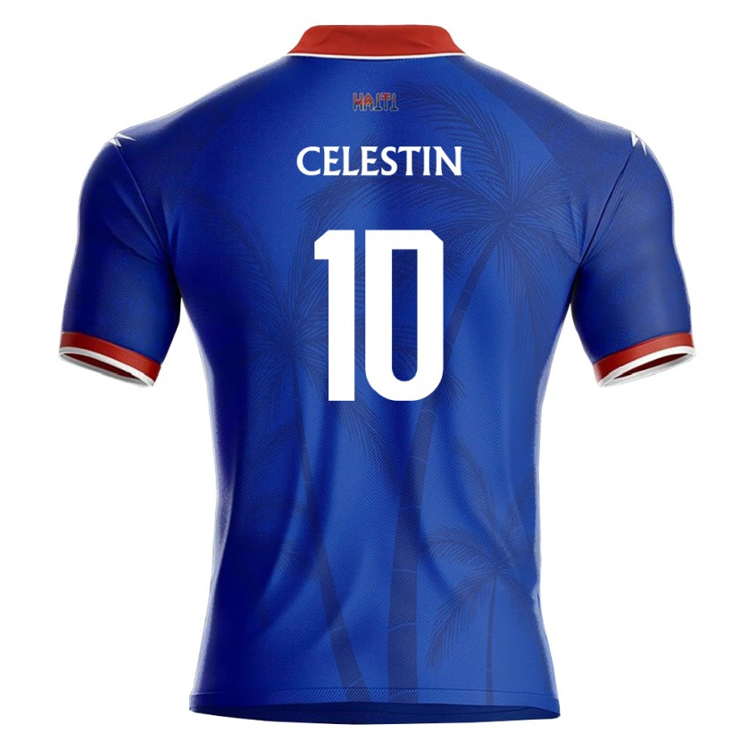 Danxen Kvinnor Haiti Franco Celestin #10 Blå Röd Vit Hemmatröja Matchtröjor 26-28 Tröjor T-Tröja