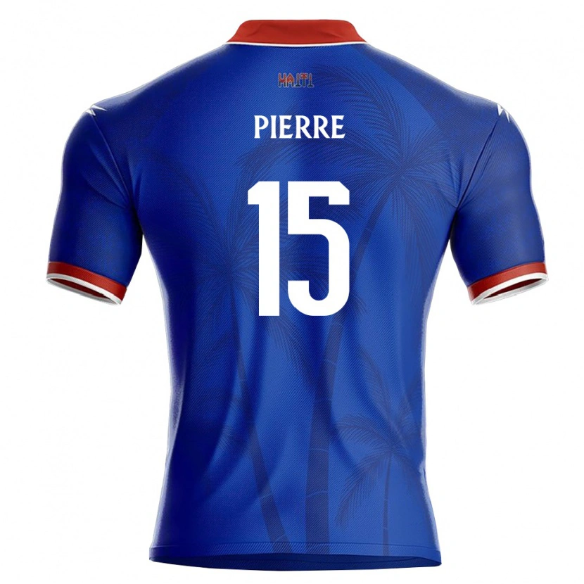 Danxen Kvinnor Haiti Denilson Pierre #15 Blå Röd Vit Hemmatröja Matchtröjor 26-28 Tröjor T-Tröja