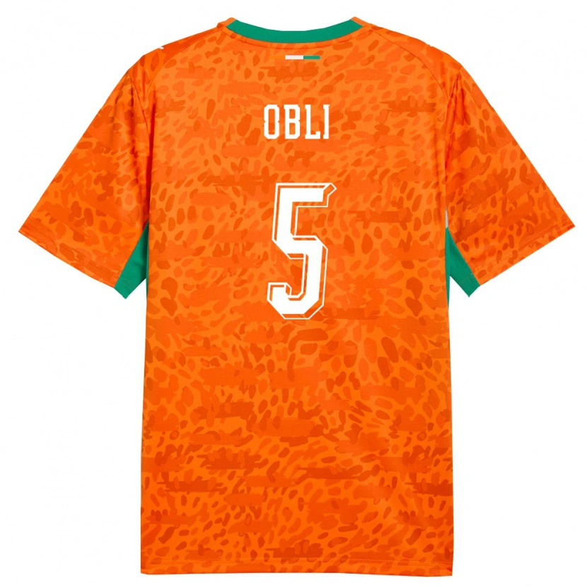Danxen Kvinnor Elfenbenskusten Kouame Obli #5 Orange Grön Vit Hemmatröja Matchtröjor 26-28 Tröjor T-Tröja