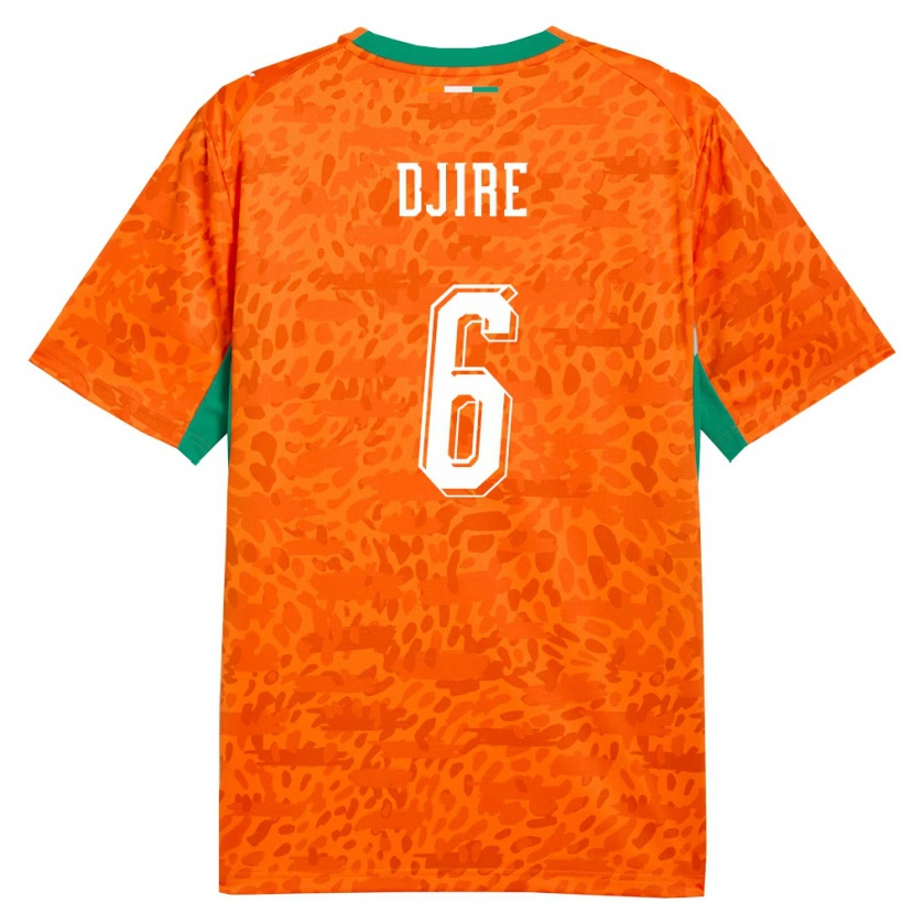 Danxen Kvinnor Elfenbenskusten Abdoulaye Djire #6 Orange Grön Vit Hemmatröja Matchtröjor 26-28 Tröjor T-Tröja