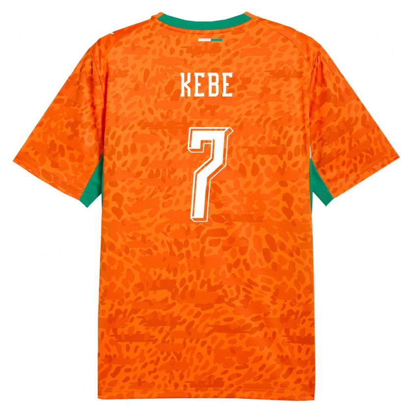Danxen Kvinnor Elfenbenskusten Bakary Kebe #7 Orange Grön Vit Hemmatröja Matchtröjor 26-28 Tröjor T-Tröja