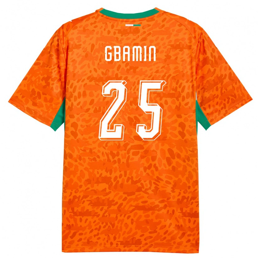 Danxen Kvinnor Elfenbenskusten Jean-Philippe Gbamin #25 Orange Grön Vit Hemmatröja Matchtröjor 26-28 Tröjor T-Tröja