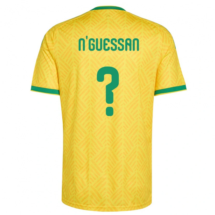 Danxen Kvinnor Sydafrika Siyabonga N'guessan #0 Gul Grön Hemmatröja Matchtröjor 26-28 Tröjor T-Tröja
