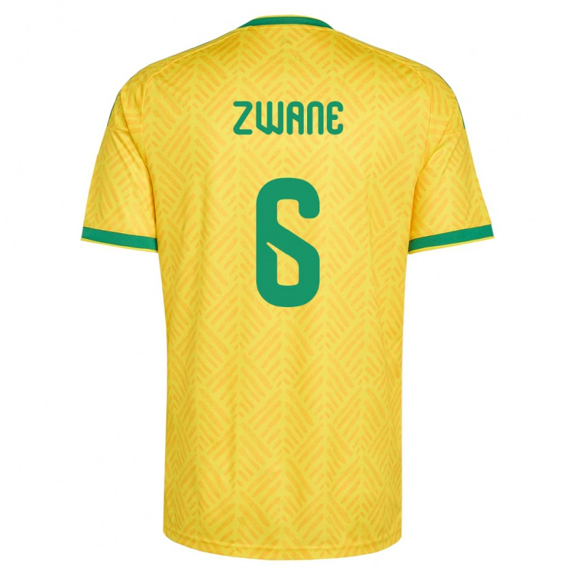 Danxen Kvinnor Sydafrika Samkelo Zwane #6 Gul Grön Hemmatröja Matchtröjor 26-28 Tröjor T-Tröja