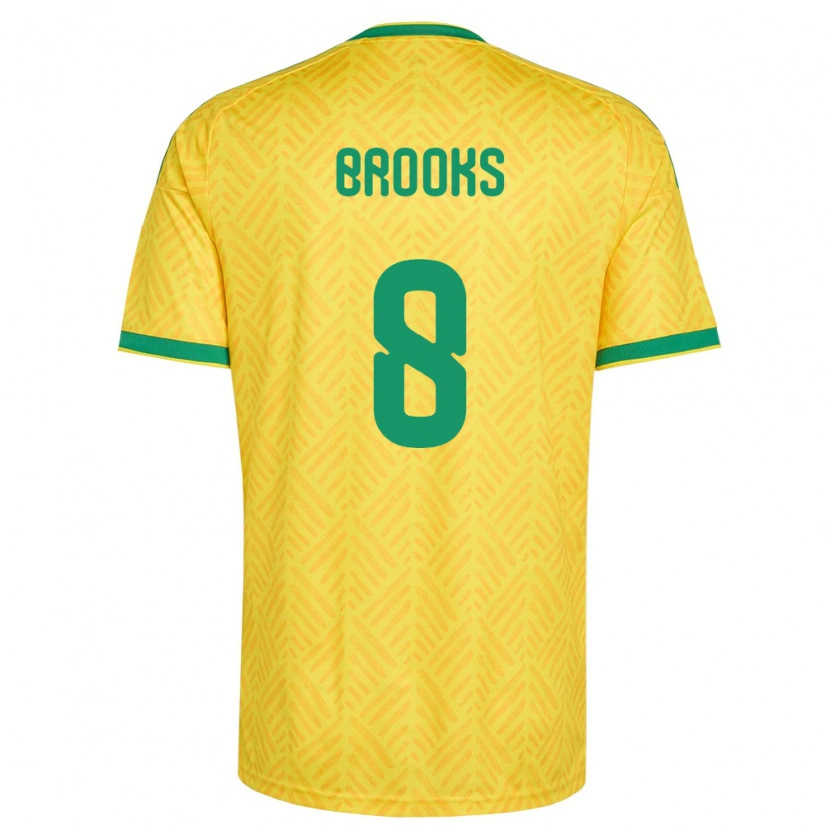 Danxen Kvinnor Sydafrika Ethan Brooks #8 Gul Grön Hemmatröja Matchtröjor 26-28 Tröjor T-Tröja