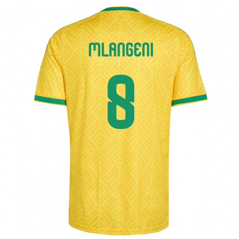 Danxen Kvinnor Sydafrika Teboho Mlangeni #8 Gul Grön Hemmatröja Matchtröjor 26-28 Tröjor T-Tröja