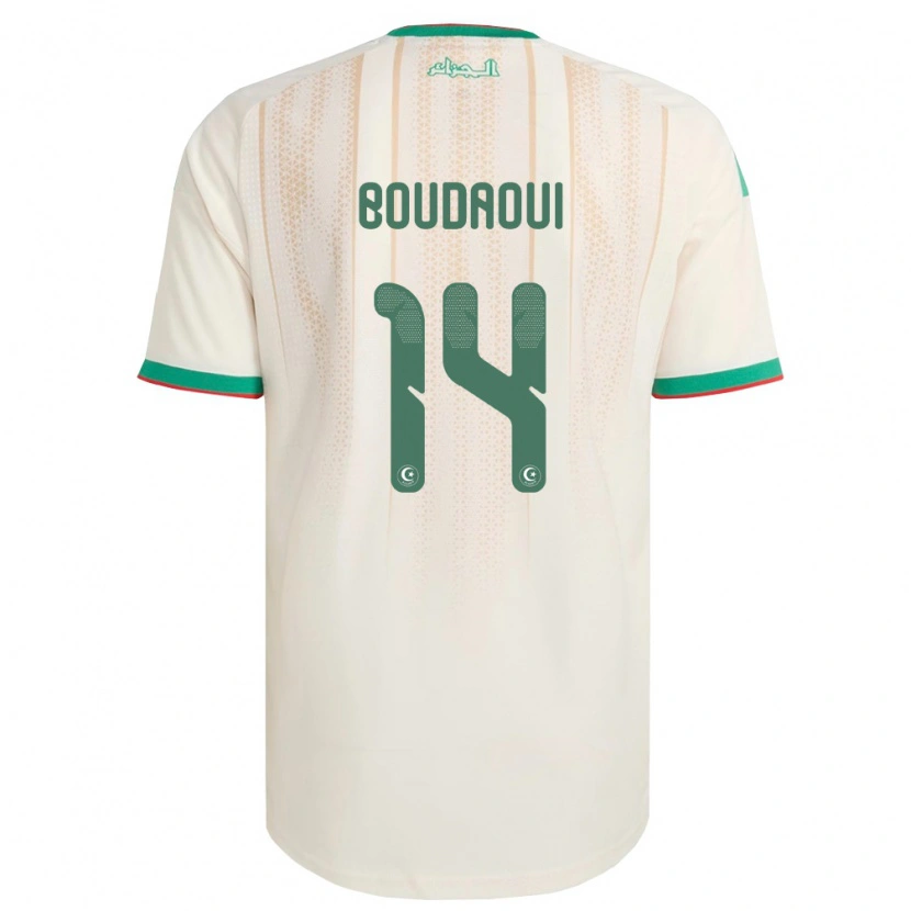 Danxen Kvinnor Algeriet Hicham Boudaoui #14 Off-White Grön Röd Hemmatröja Matchtröjor 26-28 Tröjor T-Tröja