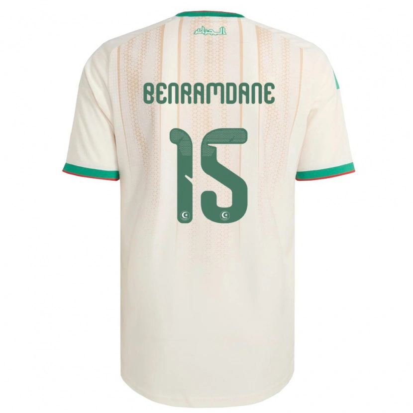 Danxen Kvinnor Algeriet Noam Benramdane #15 Off-White Grön Röd Hemmatröja Matchtröjor 26-28 Tröjor T-Tröja