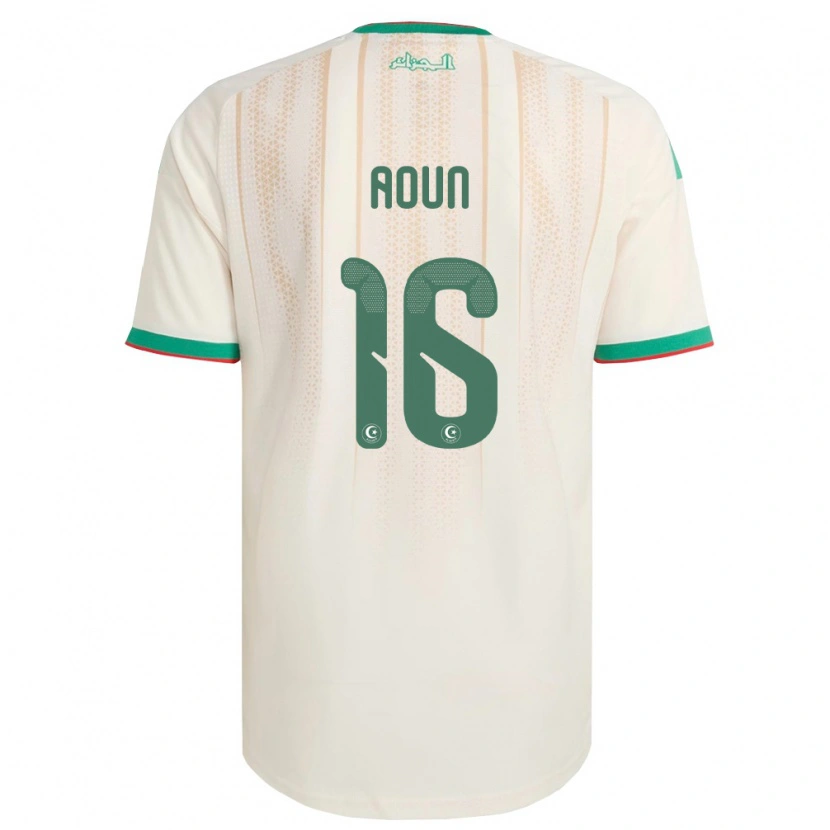 Danxen Kvinnor Algeriet Abdellah Aoun #16 Off-White Grön Röd Hemmatröja Matchtröjor 26-28 Tröjor T-Tröja