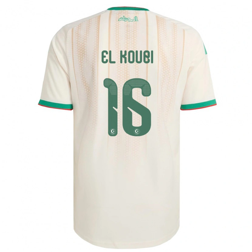 Danxen Kvinnor Algeriet Mohammed El Koubi #16 Off-White Grön Röd Hemmatröja Matchtröjor 26-28 Tröjor T-Tröja